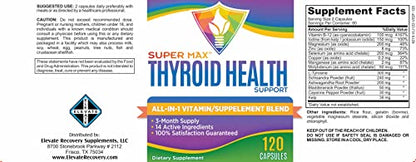 3-Month Thyroid Support Supplement (All-in-1 Formula) with 14 Active Ingredients Elevate Recovery SupplementsUS supplements