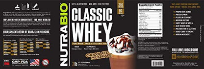 NutraBio Classic Whey Protein Powder- 25G of Protein Per Scoop - No Fillers, Artificial NutraBioUS supplements