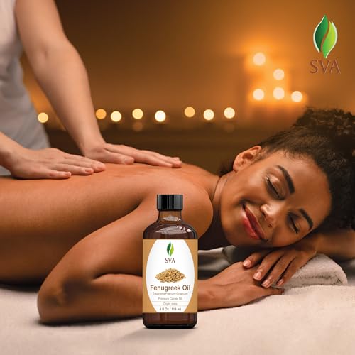 SVA Fenugreek Oil 4oz (118ml) Premium Carrier Oil with Dropper for Hair Care, Hair Oiling, Scalp Massage SVA ORGANICSAu supplements