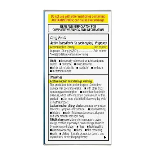 GoodSense Dual Action Acetaminophen and Ibuprofen (NSAID) Tablets, 250 mg/125 mg, Back Pain, 18 Count GoodSenseAu supplements
