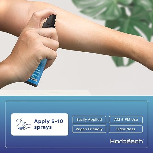 Magnesium Spray for Restless Legs, Muscles, Sleep | 100ml | Magnesium Chloride Oil HorbäachUS supplements