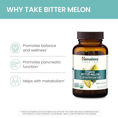 Himalaya Organic Bitter Melon for Glucose Metabolism, 660 mg, 60 Caplets, 1 Month Supply HimalayaUS supplements