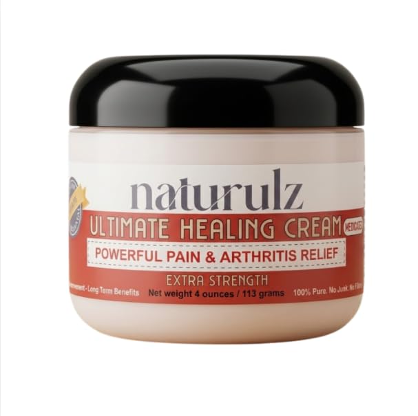 Naturulz Ultimate Healing (Medicated) Cream OTC 4 Ounce - Pain & Arthritis Topical for Sore Lower Back, Neck, Shoulders, and Muscles. All-Natural Formula with Medication Strength Capsaicin. NaturulzAu supplements