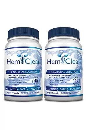 HemClear for Hemorrhoids - Vegan Formula for Hemorrhoid Relief & Vascular Health - Maximum Strength 2 Bottle 90 Capsules HemclearAu supplements