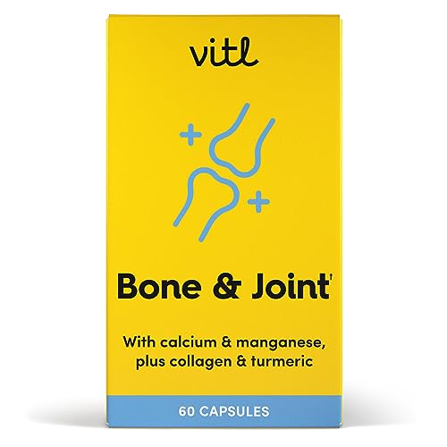 Vitl Bone & Joint Supplement - 60 Capsules - with Calcium, Manganese, Hydrolysed Type II Collagen & Turmeric - Maintenance for Joints, Bones VITLAu supplements