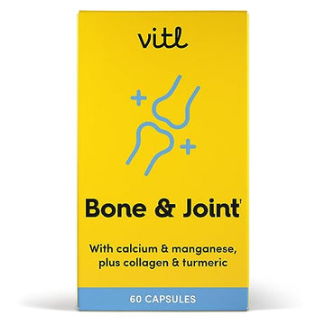 Vitl Bone & Joint Supplement - 60 Capsules - with Calcium, Manganese, Hydrolysed Type II Collagen & Turmeric - Maintenance for Joints, Bones VITLAu supplements