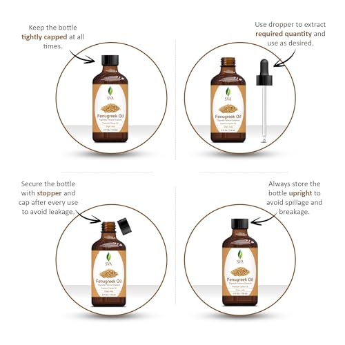 SVA Fenugreek Oil 4oz (118ml) Premium Carrier Oil with Dropper for Hair Care, Hair Oiling, Scalp Massage SVA ORGANICSAu supplements