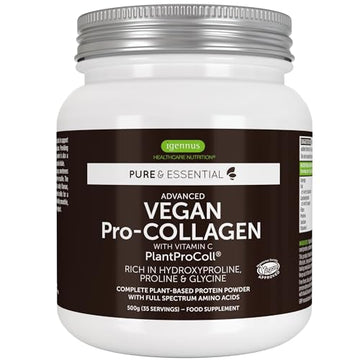Vegan Collagen Powder, Plant-Based Peptide Protein Supplement with Glycine, 21 Amino Acids & Vitamin C, Complete Collagen Igennus Healthcare NutritionAu supplements
