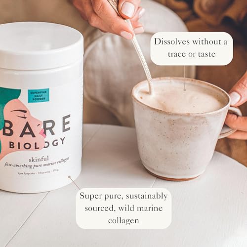 Bare Biology Collagen Powder, 300g/60 Servings - Skinful Pure Marine Collagen Supplement for Skin Bare BiologyAu supplements