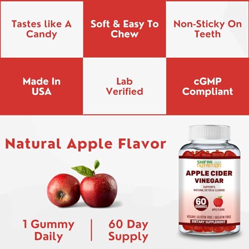 SHIFAA NUTRITION Halal Apple Cider Vinegar Gummies. Cleanse & Detox ACV Gummies SHIFAA NUTRITIONUS supplements