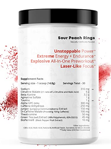 F'ing Workout - Explosive Pre-Workout Supplement (Sour Peach Rings) F'ingUS supplements