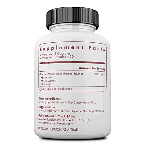 Ancestral Supplements Grass Fed Beef Bone and Marrow Supplement, Bone, Skin, Oral Health, and Joint Care Supplements Promote Whole Ancestral SupplementsAu supplements