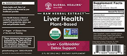 Global Healing Liver Health - Natural Vegan Liquid Drops Supplement Supports Liver Global Healing CenterUS supplements