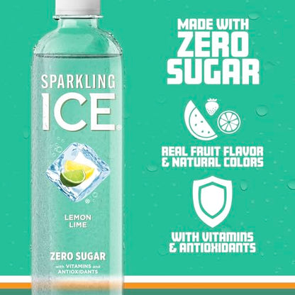 Sparkling Ice, Lemon Lime Sparkling Water, Zero Sugar Flavored Water, with Vitamins Sparkling ICEUS supplements
