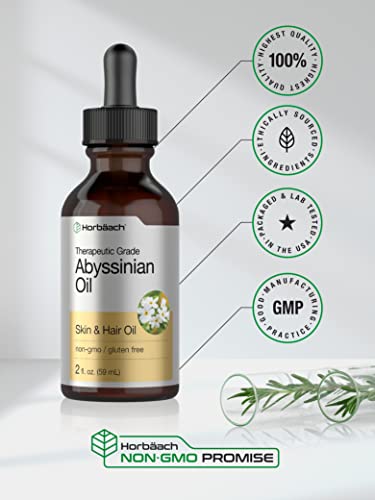 Abyssinian Oil 4 fl oz | Hair and Skin Oil | 2 Pack of 2oz | Paraben, SLS and Fragrance Free HorbäachAu supplements