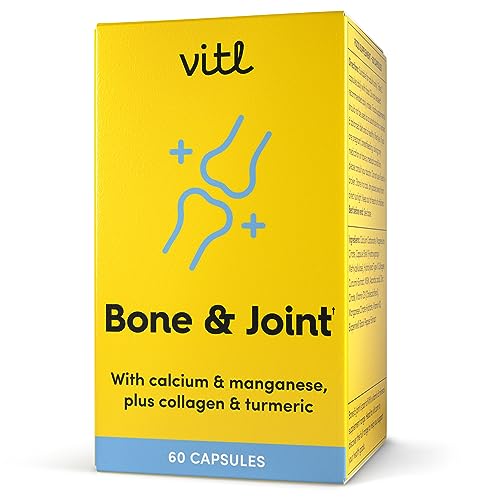 Vitl Bone & Joint Supplement - 60 Capsules - with Calcium, Manganese, Hydrolysed Type II Collagen & Turmeric - Maintenance for Joints, Bones VITLAu supplements