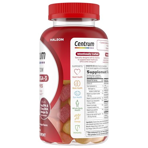 Centrum MultiGummies Multi+ Omega 3 Dual Action, Adult Multivitamin, Multivitamin/Multimineral/Omega 3 CentrumAu supplements