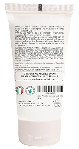 Dulac Arnica Body Massage Gel – Water-Based Cosmetic Massage Gel with Arnica Montana, Fast-Absorbing Lightweight Texture, Non-Greasy Feel, Dermatologically Tested, 1.7 Fl Oz DULÀC FARMACEUTICI 1982Au supplements