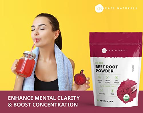 Kate Naturals Beet Root Powder for Baking & Smoothies (8oz) USDA Organic Beetroot Powder Kate NaturalsAu supplements
