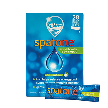 Spatone Natural Liquid Iron Supplement, Apple Flavour With Vitamin C (28 Sachets) SpatoneUS supplements