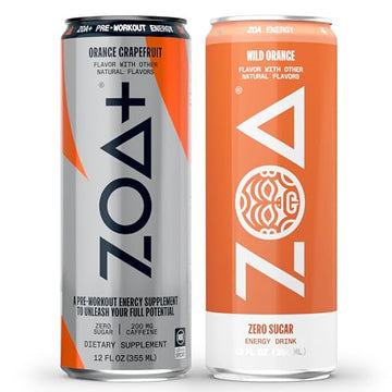 ZOA Energy Drink & ZOA+ Pre-Workout Bundle, Orange Grapefruit and Wild Orange, 12 Fl Oz ZOAAu supplements
