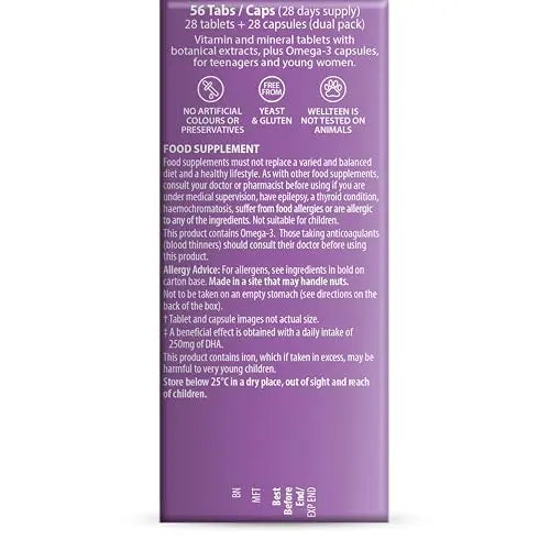 Vitabiotics Wellteen Her Plus Omega-3 - Advanced Nutritional Support for Teenagers and Young Women Ages 13-19 WellteenAu supplements