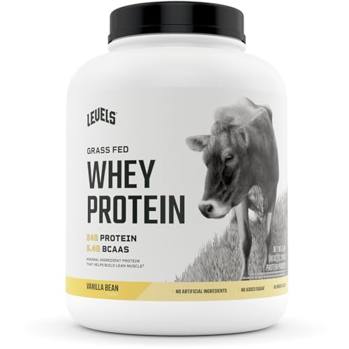 Levels Grass Fed 100% Whey Protein, No Hormones, Vanilla Bean, 5LB Levels NutritionUS supplements