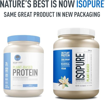 Isopure Vanilla Vegan Protein Powder, with Monk Fruit Sweetener & Amino Acids, Post Work IsopureUS supplements