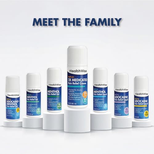 HealthWise 2X Medicated Roll-On | 10% Menthol + 20% Methyl Salicylate | Pain Relief Cream | 3 oz. 88.5 mL | Quick-Dry Formula | Immediate Penetrating Action | Topical Analgesic HealthWiseAu supplements