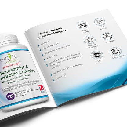 Glucosamine and Chondroitin High Strength Complex with MSM, Vitamin C, Ginge Incite NutritionUS supplements