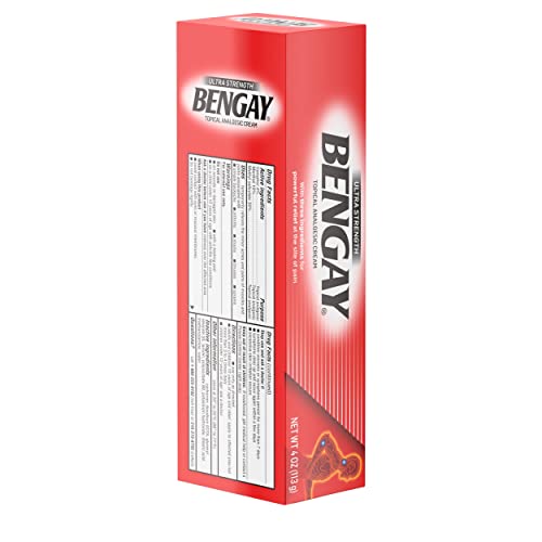 Bengay Ultra Strength Topical Pain Relief Cream, Non-Greasy Topical Analgesic for Minor Arthritis, Muscle, Joint and Back Pain, Camphor, Menthol and Methyl Salicylate, 4 OZ BengayAu supplements