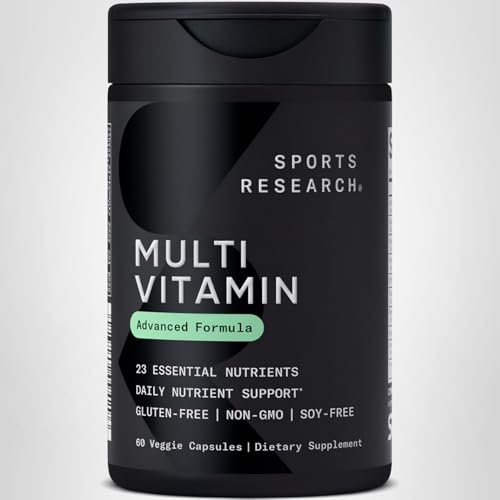 Sports Research® Multivitamin – Advanced Formula - 23 Essential Vitamins & Minerals with CoQ10 & Iodine - Daily Nutrient Support*- Non-GMO Tested & Gluten-Free -60 Veggie Capsules Sports ResearchAu supplements