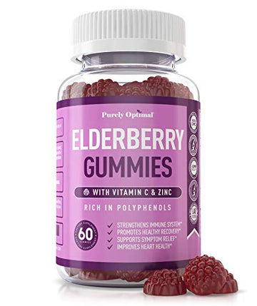 Premium Elderberry Gummies - Sambucus Elderberry Gummies for Adults - Black Elderber Purely OptimalUS supplements