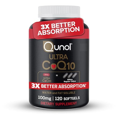Qunol CoQ10 100mg Softgels, Ultra CoQ10 100mg, 3x Better Absorption, Antioxidant QunolUS supplements