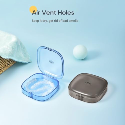 Slim Transparent Aligner Case with Magnetic Closure, Small Compact Retainer Holder Fits MaobuliAu supplements