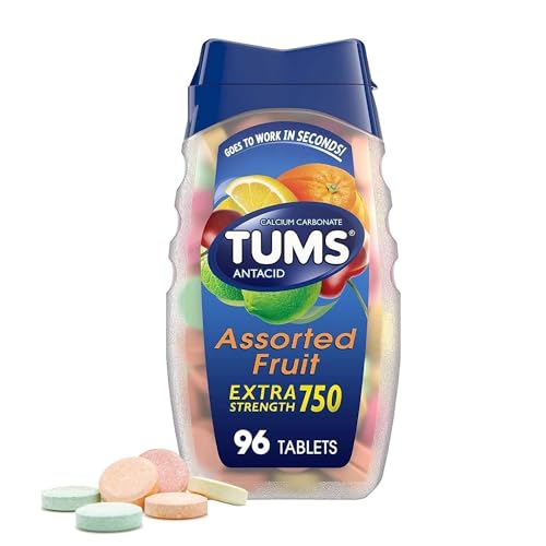 TUMS Antacid Chewable Tablets, Extra Strength for Heartburn Relief, Assorted Fruit TUMSUS supplements