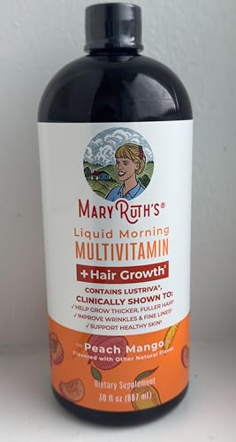 MaryRuth's Liquid Multivitamin+Hair Growth | Clinically Tested for Thicker Hair & Facial Wrinkles in Women | Biotin 10000mcg | Lustriva Hair Growth Supplement | MaryRuth OrganicsAu supplements