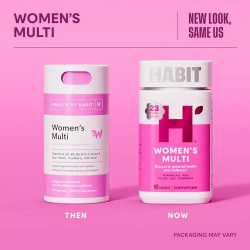 Habit Womens Multi Supplement 2 Pack (120 Capsules) - New Look, Supports General Health & Wellness, 23 Essential Vitamins and Minerals H' HabitAu supplements