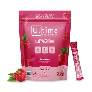 Ultima Replenisher Daily Electrolyte Drink Mix – Raspberry, 20 Stickpacks – Hydration Ultima ReplenisherAu supplements