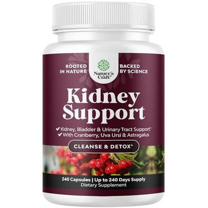 Kidney Support Cranberry Supplement for Women and Men - High Strength Kidney Natures CraftUS supplements