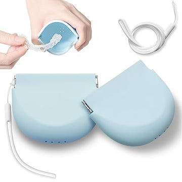 2 Pack Silicone Retainer Case with Lanyard Soft Slim Cute Aligner Case Holder Dental Thin onbuwwsUS supplements