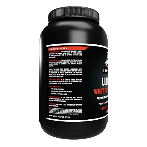 Ultimate Whey Protein + BCAA’s Powder, Premium High Protein Isolate, Enhance Lean Muscle Mass and Recovery, 1kg I AM MUSCLEAu supplements