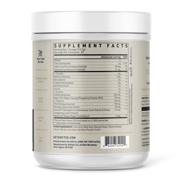 SHIFTED Premium Pre Workout Powder, Energy & Focus Supplement with Creatine Monohydrate SHIFTEDAu supplements
