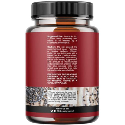 Potent Chia Seed Extract Pills for Men and Women Natural Supplement for Weight Loss Natures CraftUS supplements