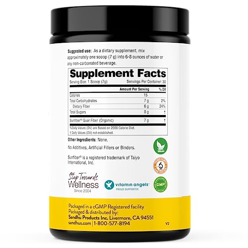 Sandhu's Prebiotic Fiber Supplement Powder –30 Servings- SunFiber® –Low FODMAP Sandhu'sUS supplements