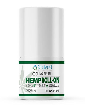 ANUMED Hemp Roll-On 4000mg Pain Relief. Fast Acting, Long Lasting, Maximum Strength with Arnica + Turmeric for Anti-Inflammatory, Natural Recovery, Joint, Muscle, Nerve Pain Reliever 2 Packs of (1oz) AnuMed InternationalAu supplements
