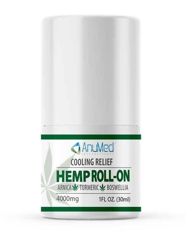 ANUMED Hemp Roll-On 4000mg Pain Relief. Fast Acting, Long Lasting, Maximum Strength with Arnica + Turmeric for Anti-Inflammatory, Natural Recovery, Joint, Muscle, Nerve Pain Reliever 2 Packs of (1oz) AnuMed InternationalAu supplements