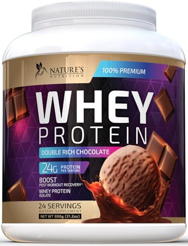 Whey Protein Powder 24g - Chocolate Ice Cream Whey Isolate Protein for Muscle Growth Nature's NutritionUS supplements