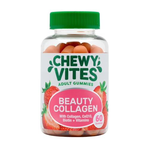 Chewy Vites Beauty Collagen 60 Gummy Vitamins |Hydrolised Collagen, CoQ10, Biotin + Vitamins | 1 Month Supply | Real Fruit Juice | Berry Flavour | 2-a-Day | CHEWY VITESAu supplements
