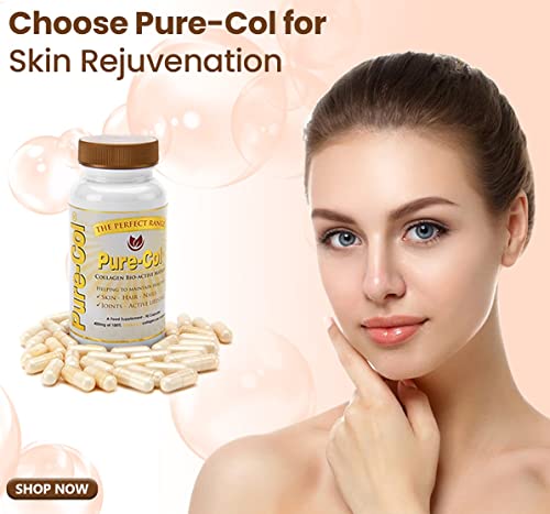 Pure-COL Collagen 90 Capsules 400mg Bio-Active Matrix High Strength Collagen Tablets The Perfect RangeAu supplements
